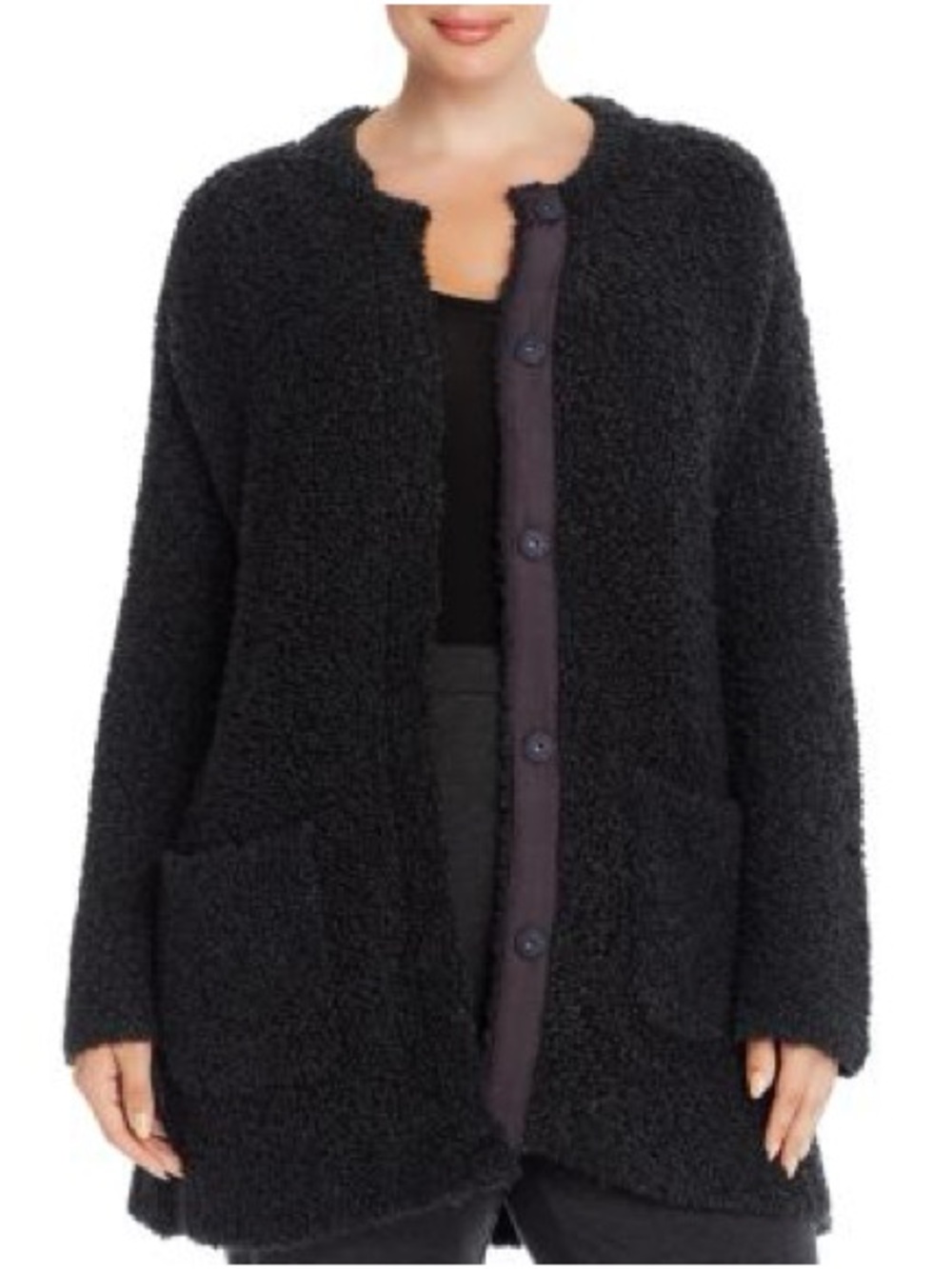 Eileen Fisher Bouclé Snap-Front Teddy Jacket